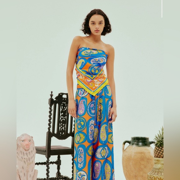 Alemais Luis Multi Colored Silk Scarf - Picture 2 of 9